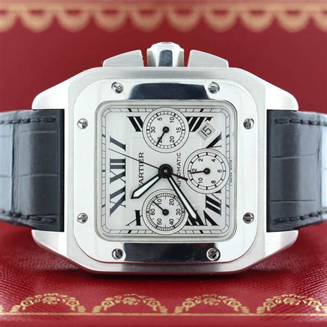 cartier santos 100 xl rubber|cartier santos 100 xl chronograph.